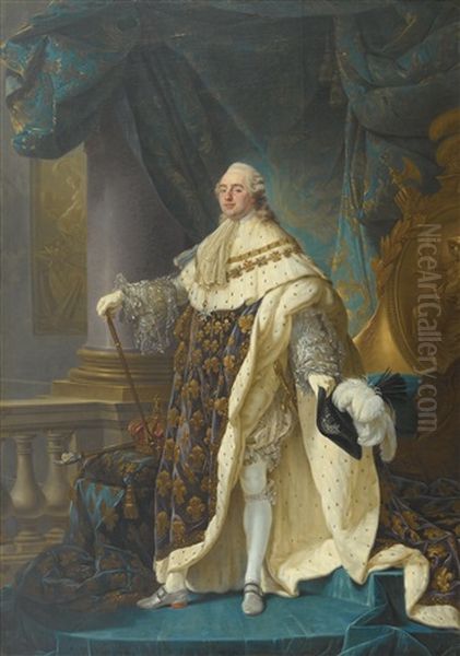 Portrait D'apparat De Louis Xvi, Dans Le Grand Habit Du Jour De Son Sacre Oil Painting by Antoine-Francois (Calet) Callet