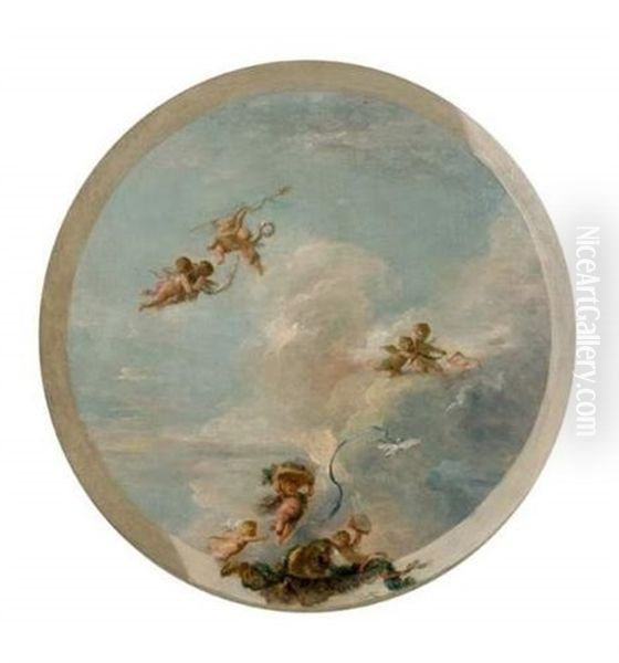 Putti Dans Les Nuees Oil Painting by Antoine-Francois (Calet) Callet