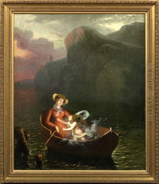 Whipserings Of Love In The Moonlight Oil Painting by Antoine-Francois (Calet) Callet