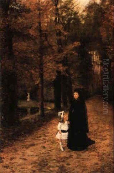 La Promenade Dans Le Parc Oil Painting by Horace de Callias