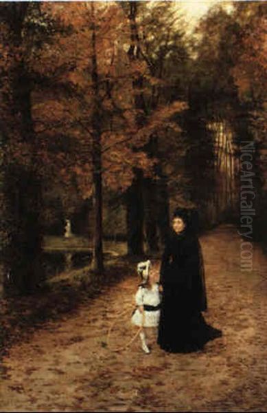 La Promenade Dans Le Parc Oil Painting by Horace de Callias