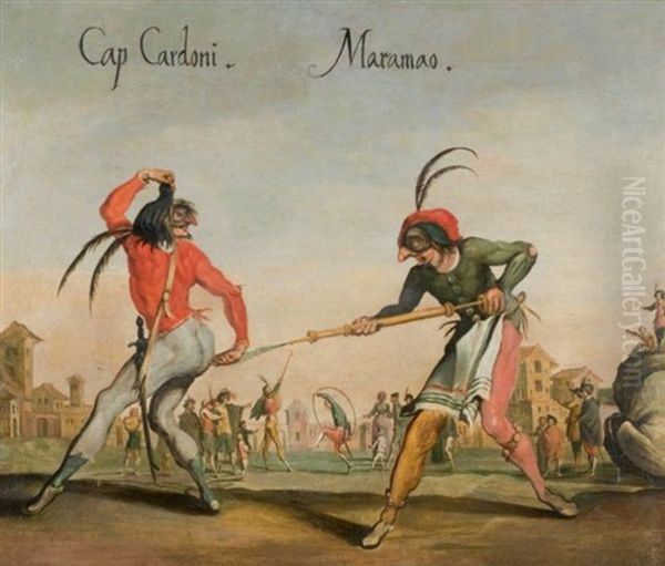 Cap. Cardoni Et Maramao Oil Painting by Jacques Callot