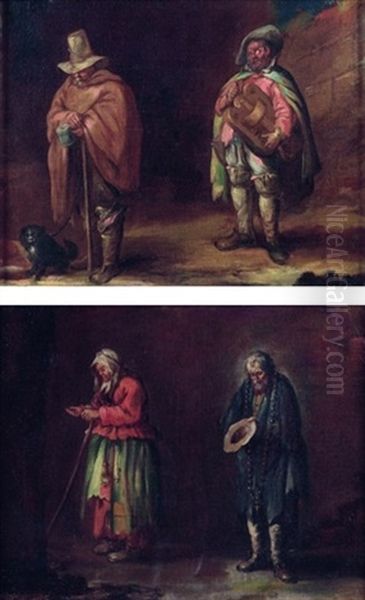 Les Gueux (+ Another; Pair) Oil Painting by Jacques Callot