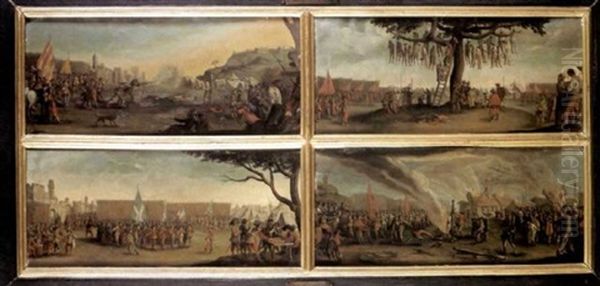 Les Miseres De La Guerre Oil Painting by Jacques Callot