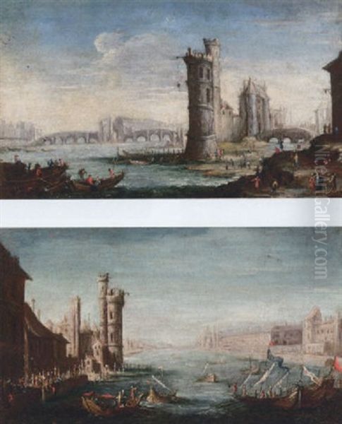 A View Of The Pont Neuf, Paris Oil Painting by Jacques Callot