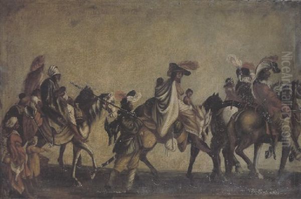 Soldaten Und Marketenderinnen Auf Dem Marsch Oil Painting by Jacques Callot