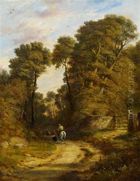 Begegnung Auf Dem Waldweg Oil Painting by John Callow