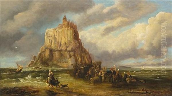 The Flight From Mont-saint-michel Oil Painting by John Callow