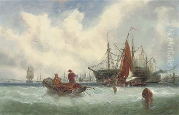 A Breezy Morning Off Sheerness Oil Painting by John Callow