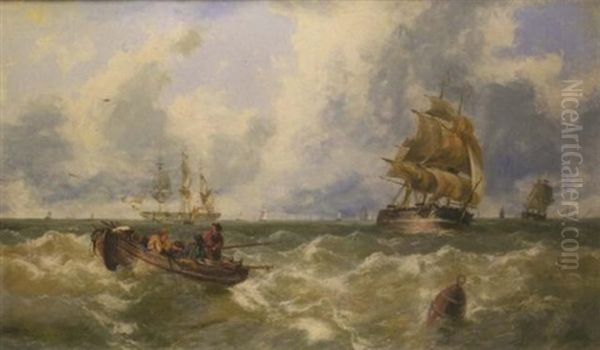 A Busy Shipping Lane Oil Painting by John Callow