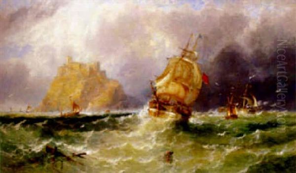 An Old Coaster Off St. Michael's Mount Oil Painting by John Callow