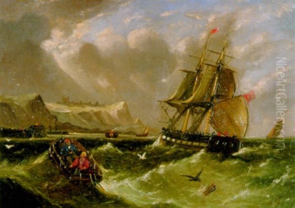 Sturmische See Vor Der Kuste Oil Painting by William Callow