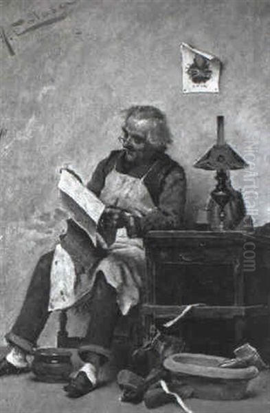 The Shoemaker Oil Painting by Arturo Calosci