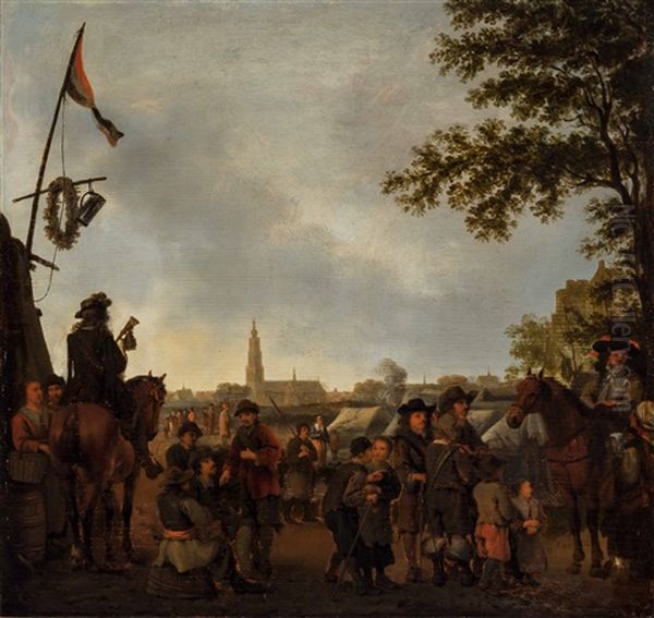 Encampment At Breda Oil Painting by Abraham Van Calraet