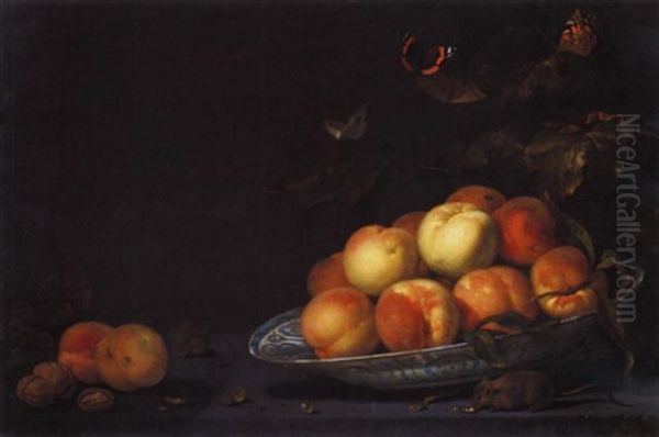 Natura Morta Con Pesche Oil Painting by Abraham Van Calraet