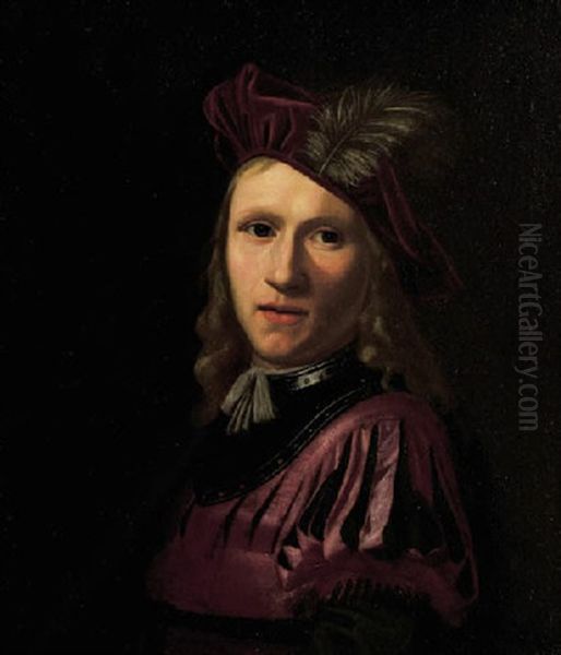 Portrait Of A Young Man Dressed As An Officer by Abraham Van Calraet