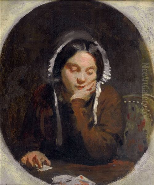 Bildnis Der Claudine Bonnet Oil Painting by Adolphe Felix Cals