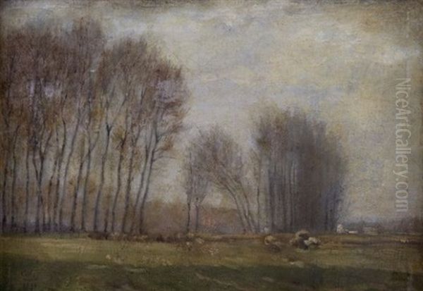 L'allee D'arbres Oil Painting by Adolphe Felix Cals