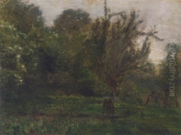 Landscape Near Honfleur Oil Painting by Adolphe Felix Cals