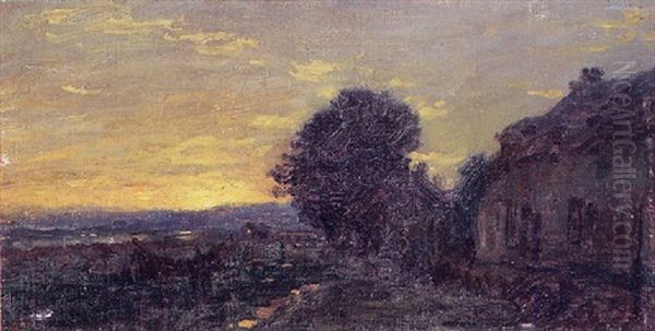 Le Poudreux, Soleil Levant (quartier De Honfleur) Oil Painting by Adolphe Felix Cals