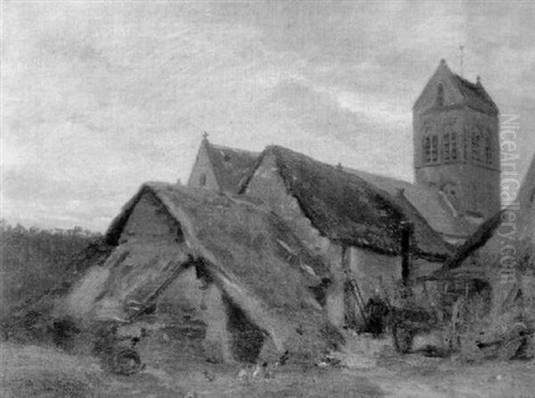 L'eglise D'orrouy by Adolphe Felix Cals