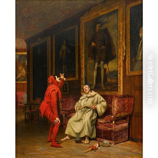 The Court Jester Oil Painting by Claude-Andrew Calthrop