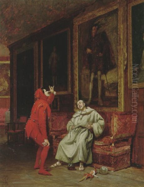 The Court Jester Oil Painting by Claude-Andrew Calthrop