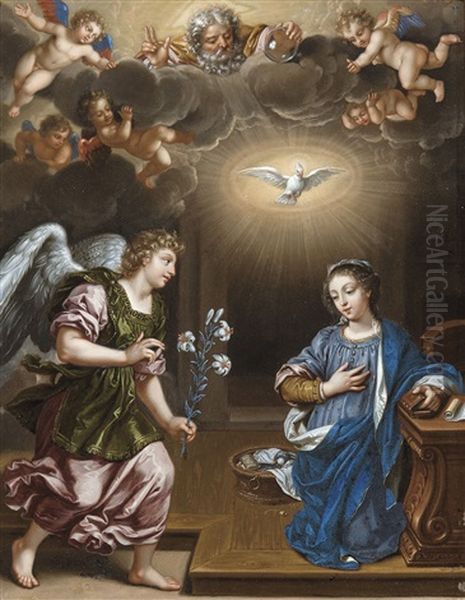 Le Message De L'ange Gabriel A La Vierge Marie Oil Painting by Denys Calvaert