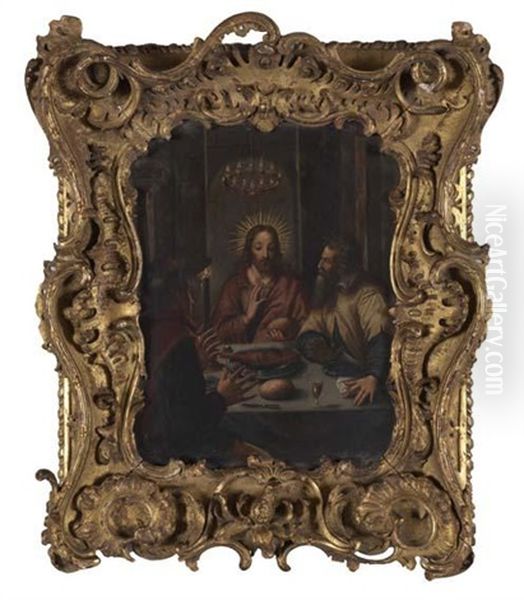 Les Pelerins D'emmaus Oil Painting by Denys Calvaert