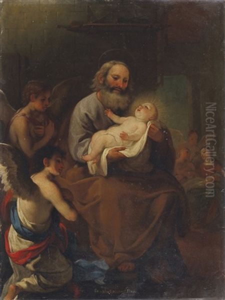 Der Heilige Josef Mit Dem Jesuskind Oil Painting by Denys Calvaert