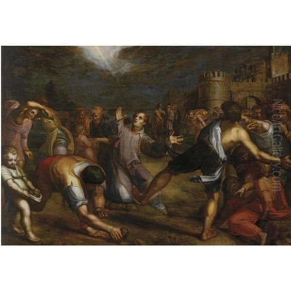 The Stoning Of Saint Stephen Oil Painting by Denys Calvaert