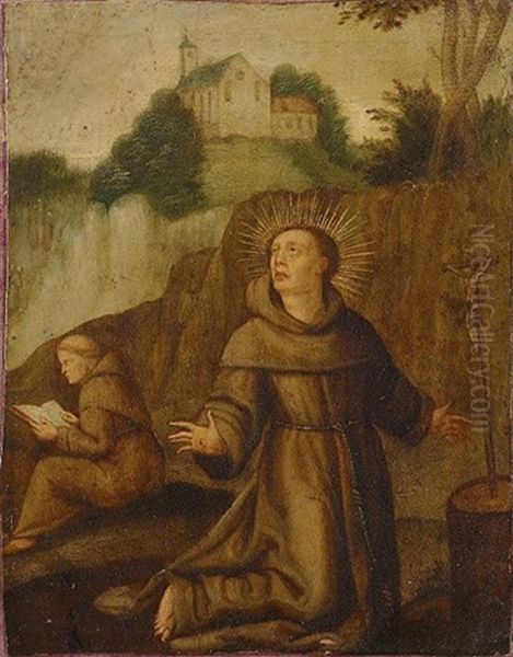 Saint Francis Receiving The Stigmata Oil Painting by Denys Calvaert