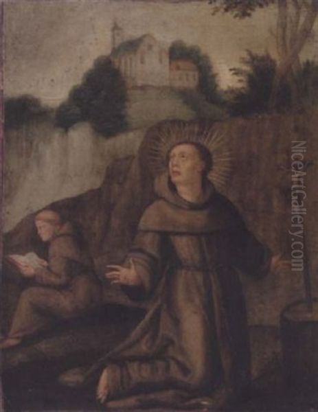 Saint Francis Receiving The Stigmata Oil Painting by Denys Calvaert