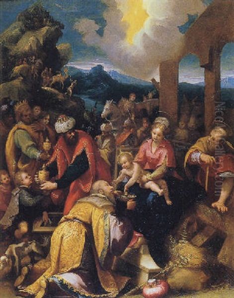 Adoration Of The Magi Oil Painting by Denys Calvaert