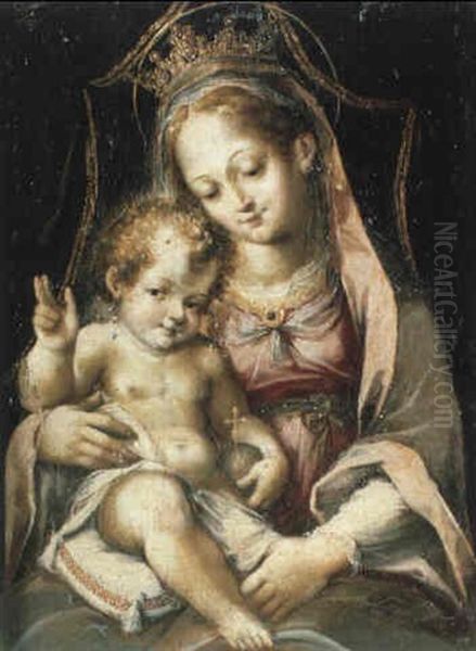 La Madonna Col Bambino Benedicente Oil Painting by Denys Calvaert