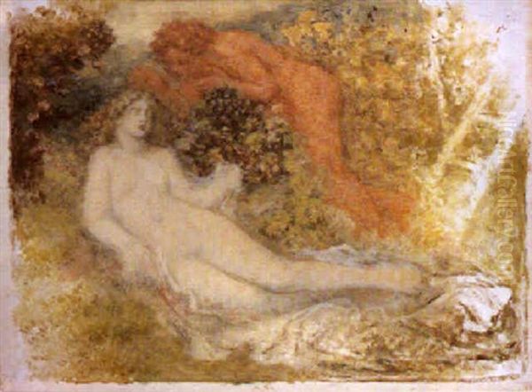 Bacchus And Ariadne Oil Painting by Edward Calvert