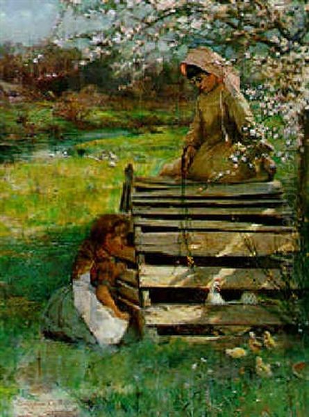 Sunny Hours Of Childhood Oil Painting by Edwin Sherwood Calvert