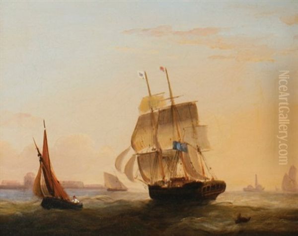 Tilbury Port Oil Painting by Frederick Calvert