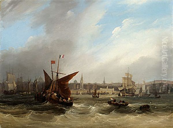 Utanfor Liverpools Hamn Oil Painting by Frederick Calvert