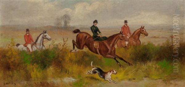 Scenes From The Hunt (four Works Oil Painting by Henry Calvert