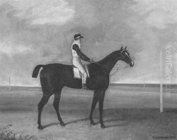 Jockey Auf Einem Pferd In Einer Weiten Landschaft Oil Painting by Henry Calvert