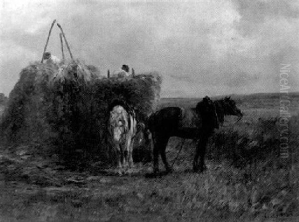 Bauern Bei Der Feldarbeit Oil Painting by Leon Georges Calves