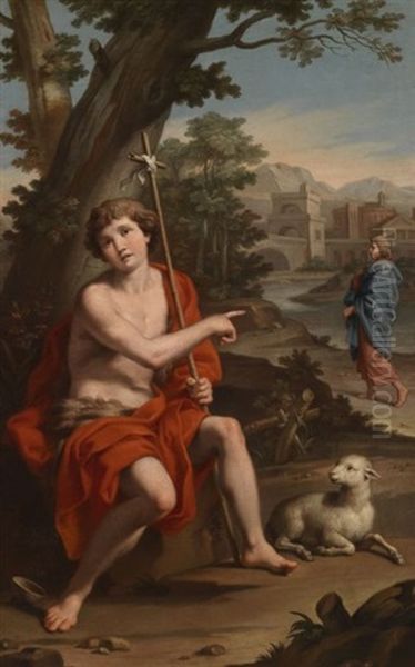 Saint Jean Baptiste Dans Un Paysage Oil Painting by Jacopo Alessandro Calvi