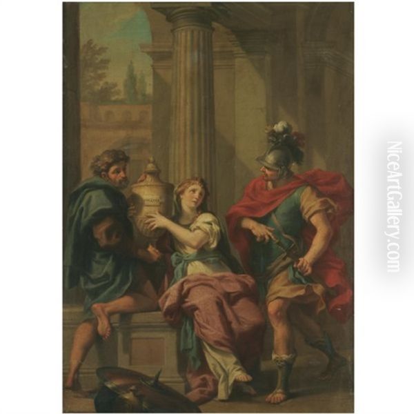 Electra And Orestes Oil Painting by Jacopo Alessandro Calvi