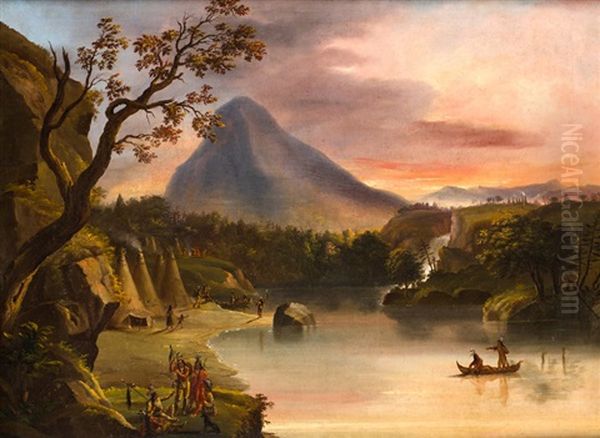 Nacimiento Del Rio Mississippi Oil Painting by Nicolino V. Calyo