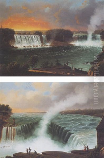 View Of Niagara Falls Oil Painting by Nicolino V. Calyo