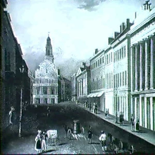 View Of Boston State House Oil Painting by Nicolino V. Calyo