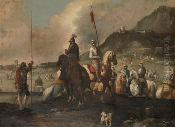 Le Siege Devant Une Place Forte Oil Painting by Antonio Calza