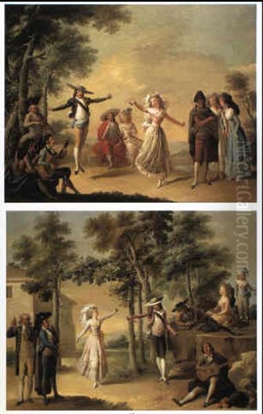 Elegant Couples Dancing The Bolero by Jose Camaron Y Boronat