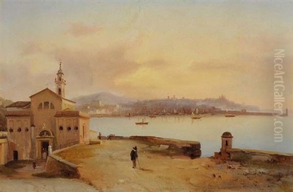 Veduta Di Genova Oil Painting by Domenico Cambiaso